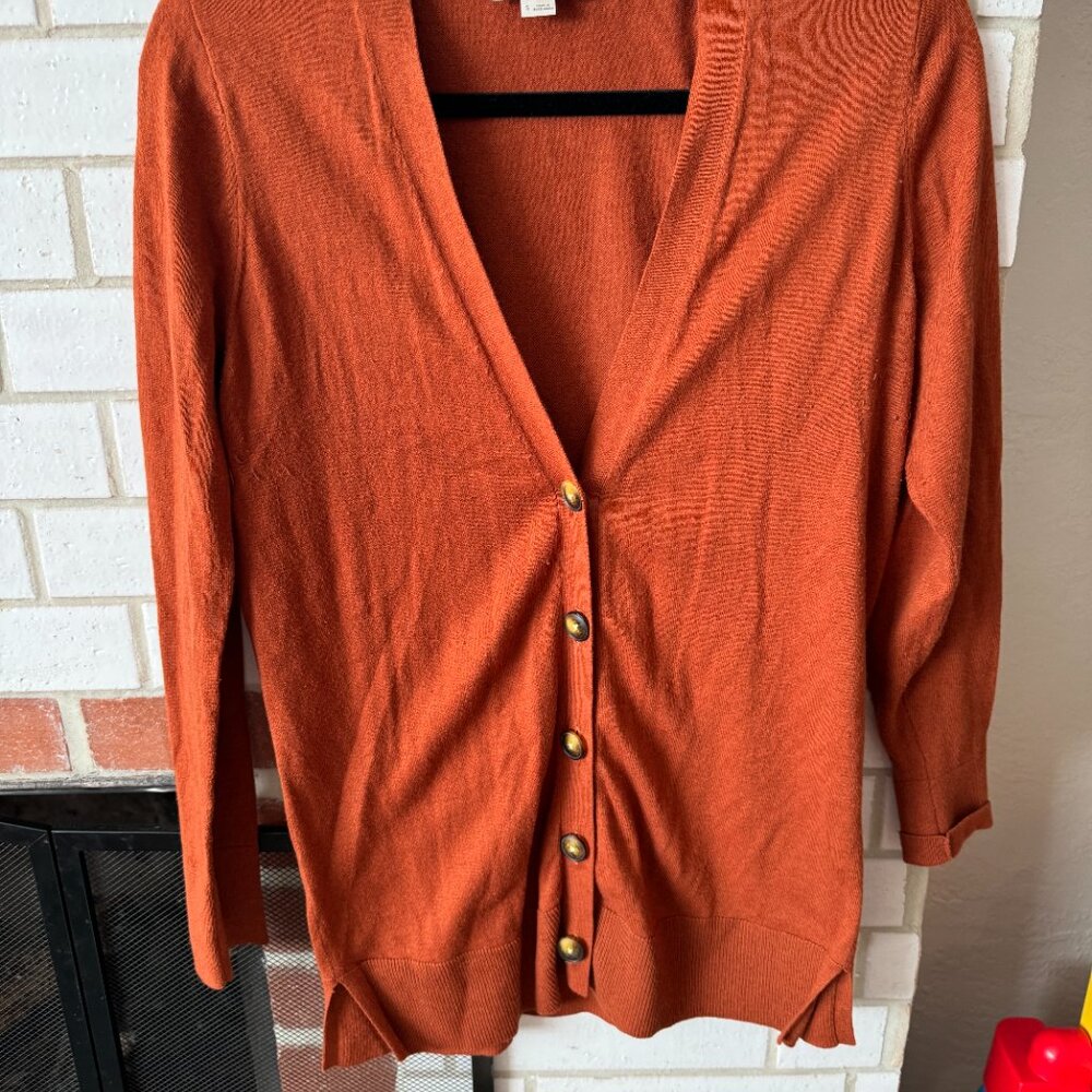 Loft Outlet V-Neck Cardigan - Burnt Orange - Small